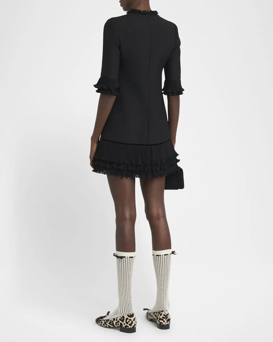 Valentino Garavani Ruffle Silk Crepe Mini Dress | Thumbnail 3 Valentino Garavani Ruffle Silk Crepe Mini Dress | Thumbnail 3