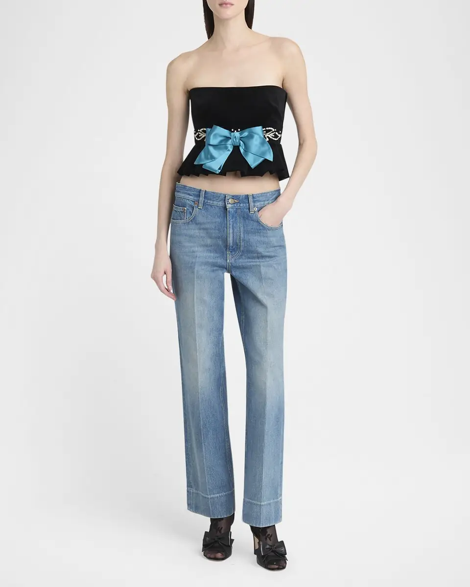 Valentino Garavani Straight Leg Denim Pants | Thumbnail 2