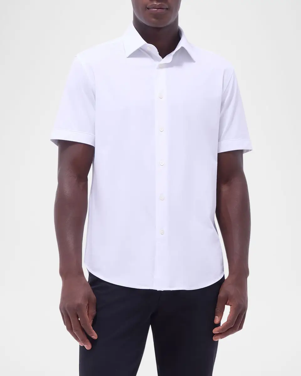 Bugatchi Men's Miles Slim Short Sleeve Shirt | Thumbnail 4