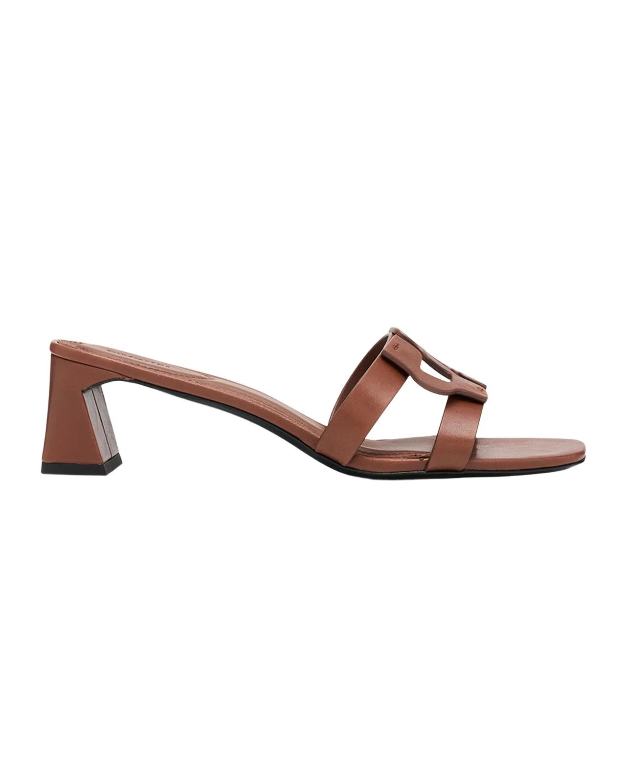 Leather Monogram Mule Sandals