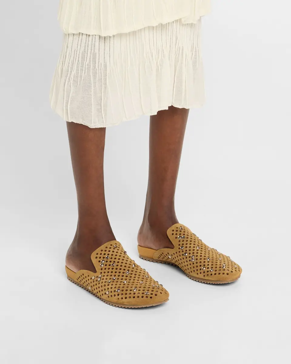 PEDRO GARCIA Braidy Crystal-Embellished Suede Clogs | Thumbnail 2