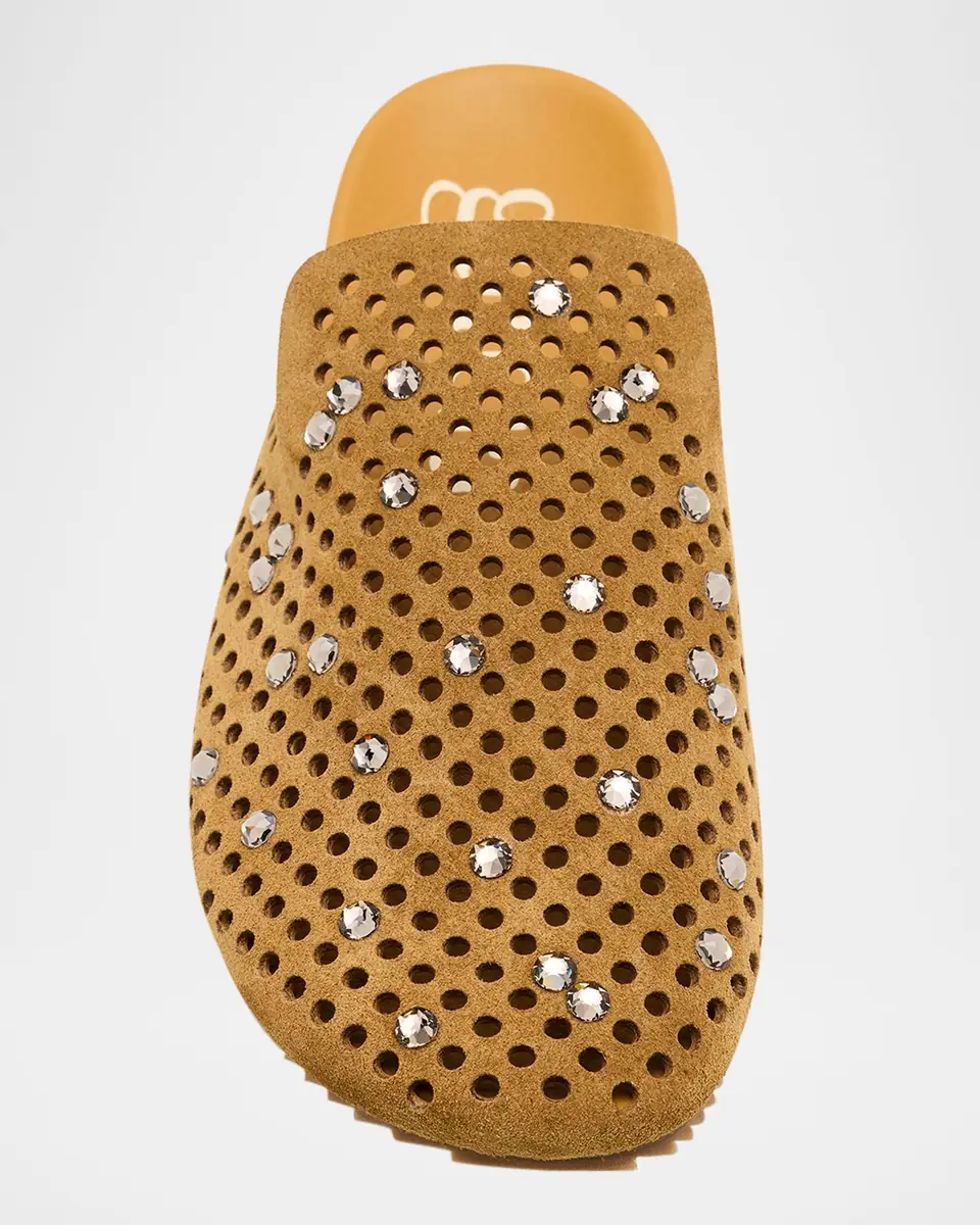 PEDRO GARCIA Braidy Crystal-Embellished Suede Clogs | Thumbnail 6