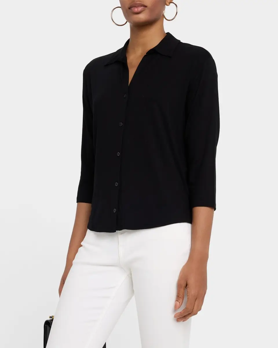 MAJESTIC FILATURES Soft Touch Semi-Relaxed Button-Front Shirt | Thumbnail 4 MAJESTIC FILATURES Soft Touch Semi-Relaxed Button-Front Shirt | Thumbnail 4