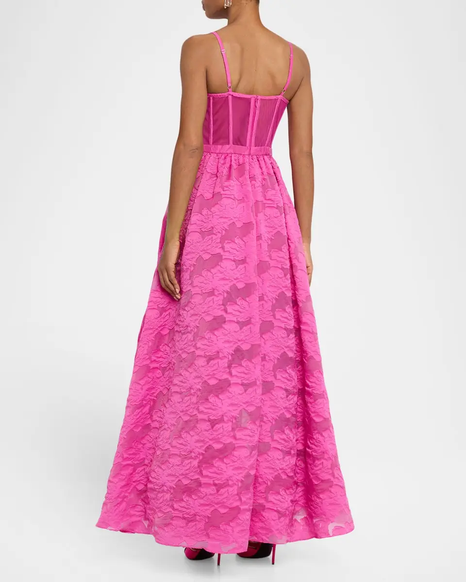 BCBGMAXAZRIA High-Low Fil Coupe Corset Gown | Thumbnail 3 BCBGMAXAZRIA High-Low Fil Coupe Corset Gown | Thumbnail 3