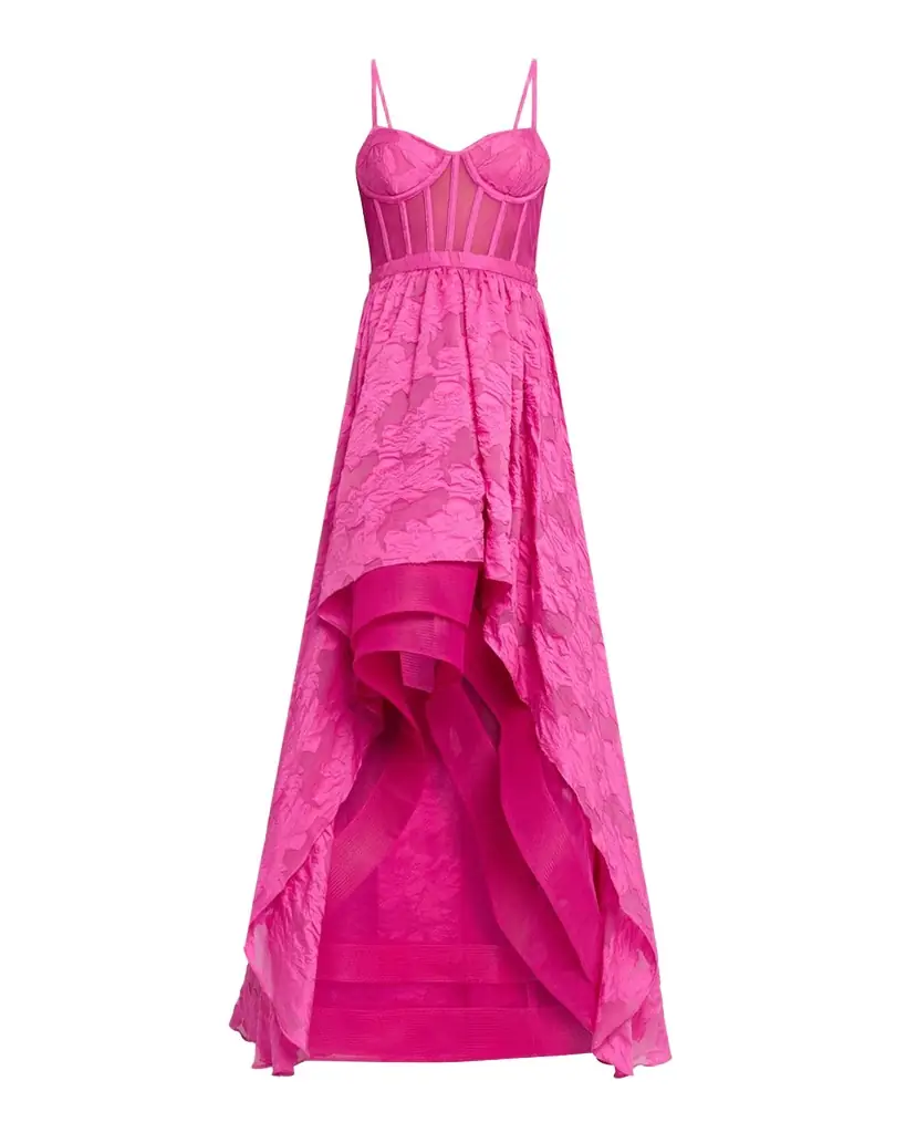 BCBGMAXAZRIA High-Low Fil Coupe Corset Gown | Image 1 BCBGMAXAZRIA High-Low Fil Coupe Corset Gown | Image 1