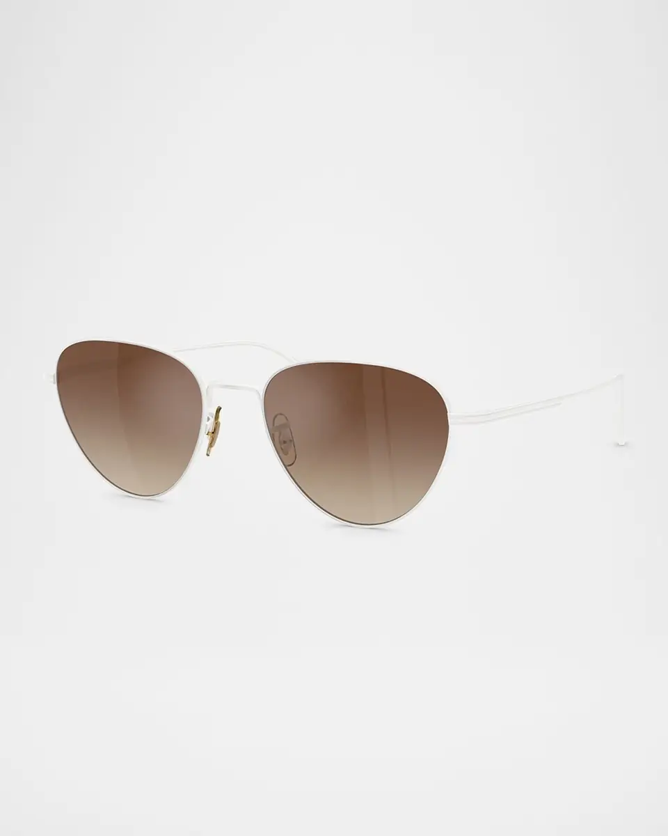 Khaite x Oliver Peoples 1991C Steel Aviator Sunglasses | Thumbnail 3