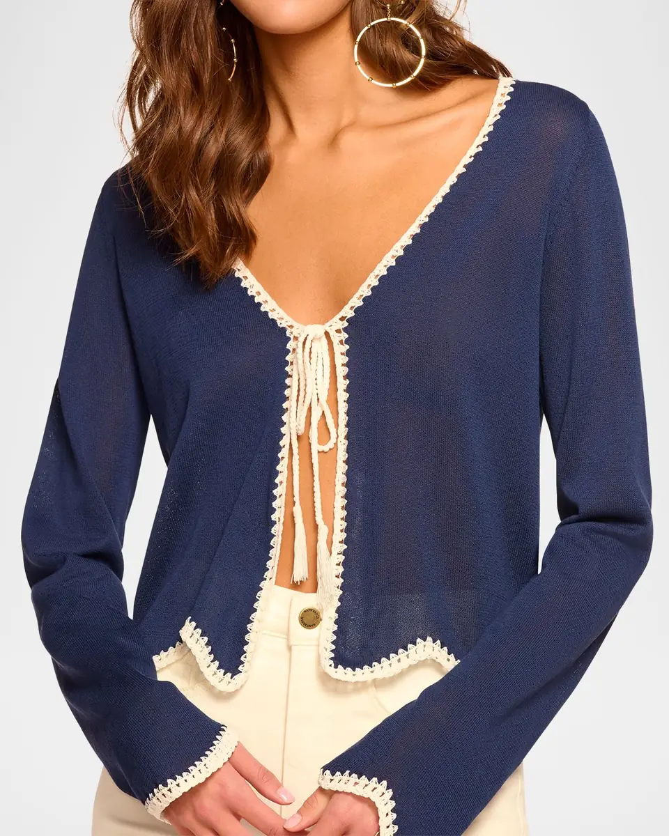 Ramy Brook Tara Crochet-Trim Cardigan | Thumbnail 4 Ramy Brook Tara Crochet-Trim Cardigan | Thumbnail 4