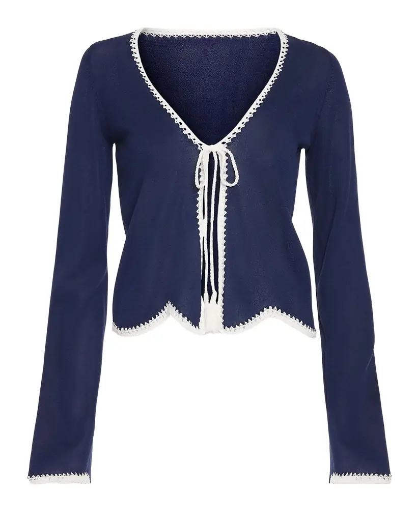 Tara Crochet-Trim Cardigan Tara Crochet-Trim Cardigan
