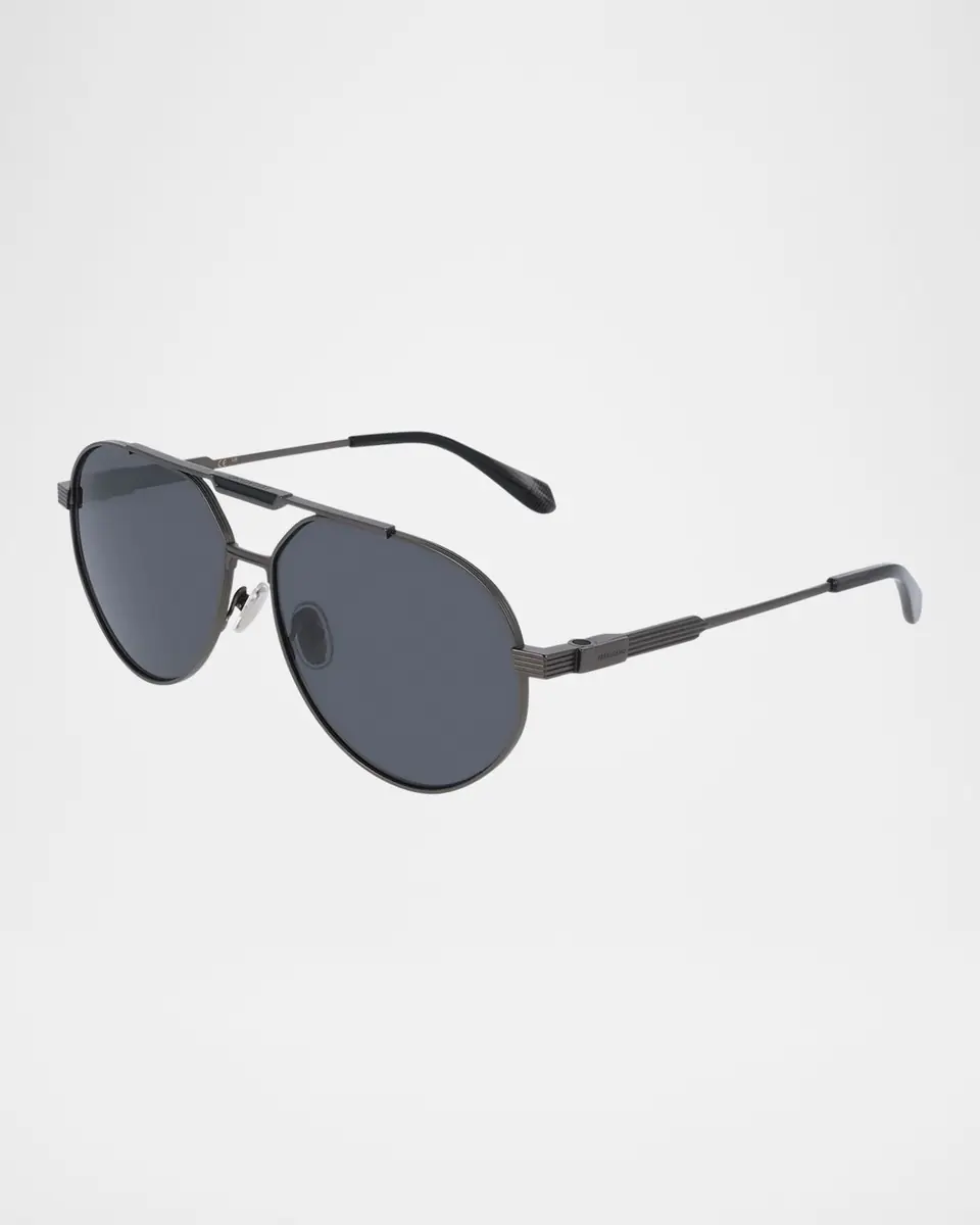 Ferragamo Men's Gancino Titanium Aviator Sunglasses | Thumbnail 3 Ferragamo Men's Gancino Titanium Aviator Sunglasses | Thumbnail 3