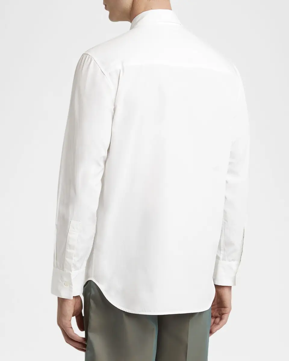 Jil Sander Men's Concealed-Placket Cotton Sport Shirt | Thumbnail 3 Jil Sander Men's Concealed-Placket Cotton Sport Shirt | Thumbnail 3