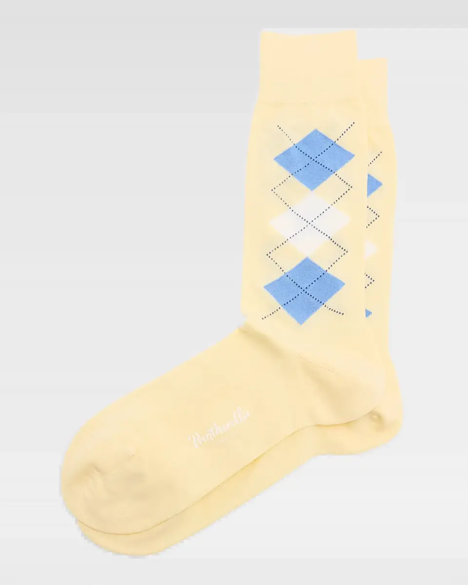 Pantherella Men's Irwin Egyptian Cotton Argyle Crew Socks | Thumbnail 2 Pantherella Men's Irwin Egyptian Cotton Argyle Crew Socks | Thumbnail 2