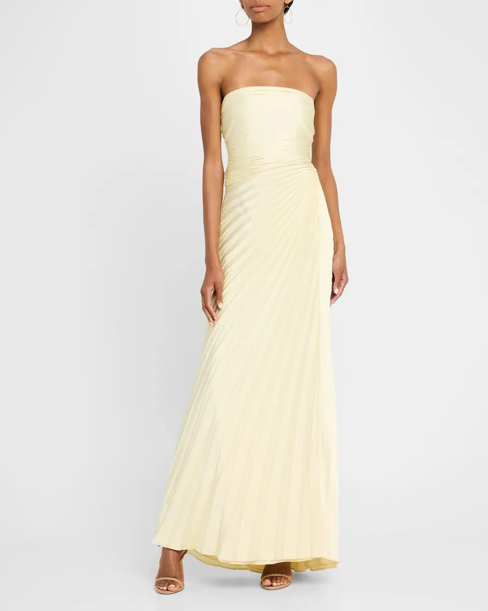 A.L.C. Bianca Pleated Strapless Gown | Thumbnail 2 A.L.C. Bianca Pleated Strapless Gown | Thumbnail 2