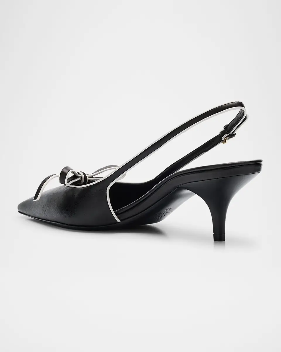 Miu Miu Nappa Leather Bow Slingback Pumps | Thumbnail 2 Miu Miu Nappa Leather Bow Slingback Pumps | Thumbnail 2