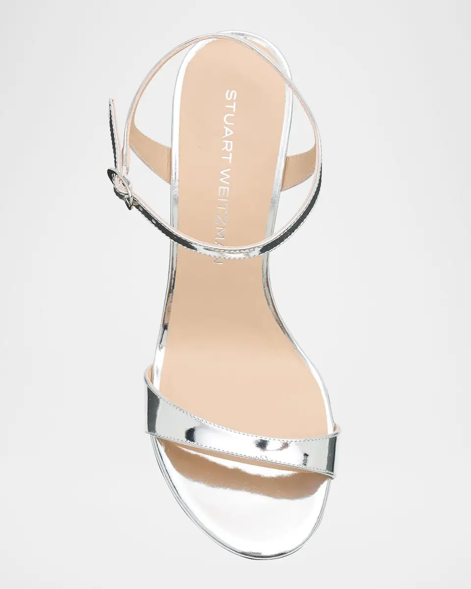 Stuart Weitzman Babette Metallic Ankle-Strap Sandals | Thumbnail 6 Stuart Weitzman Babette Metallic Ankle-Strap Sandals | Thumbnail 6