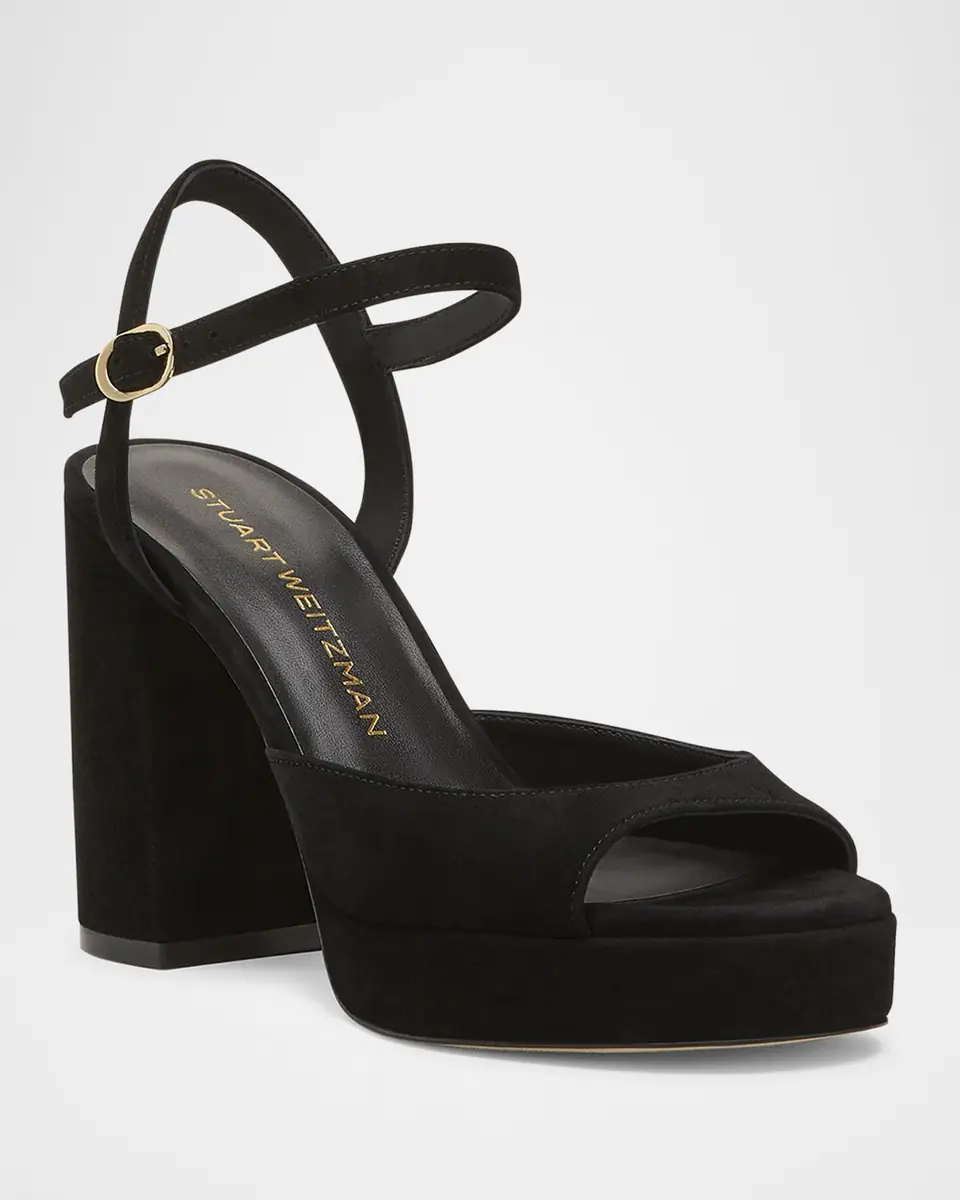 Stuart Weitzman Dayna II Suede Ankle-Strap Platform Sandals | Thumbnail 2 Stuart Weitzman Dayna II Suede Ankle-Strap Platform Sandals | Thumbnail 2