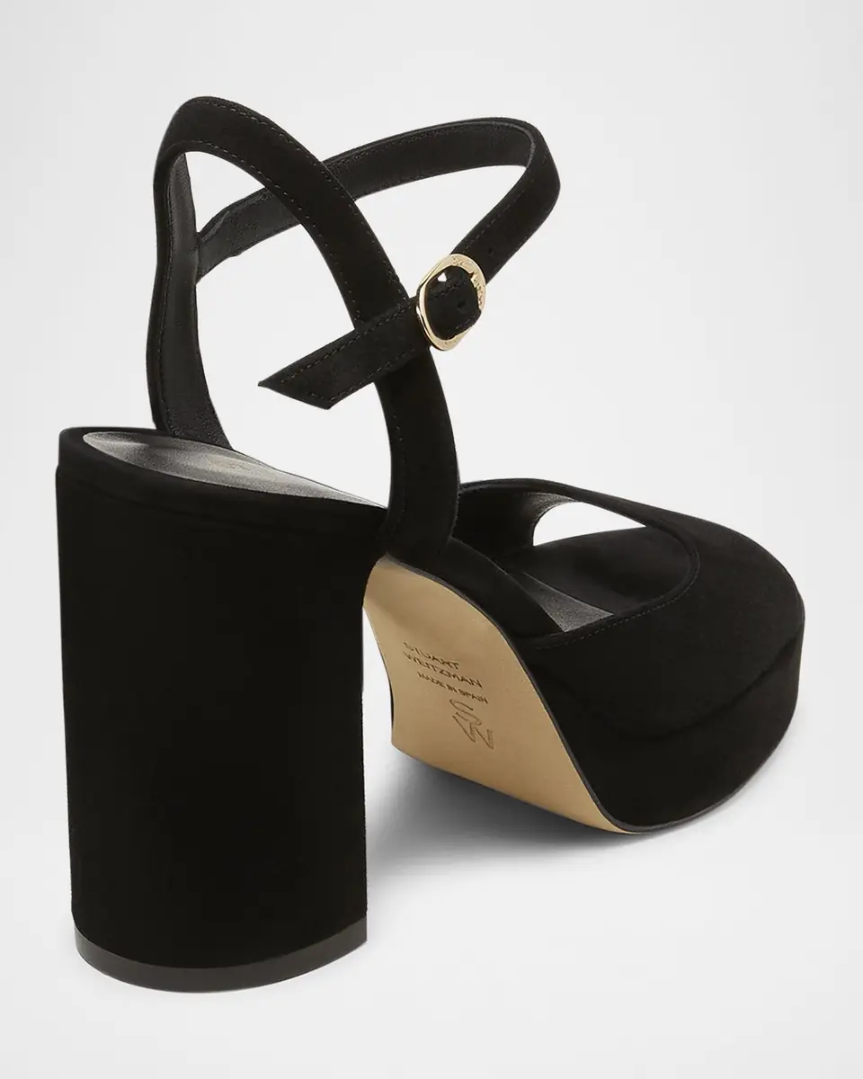 Stuart Weitzman Dayna II Suede Ankle-Strap Platform Sandals | Thumbnail 3 Stuart Weitzman Dayna II Suede Ankle-Strap Platform Sandals | Thumbnail 3