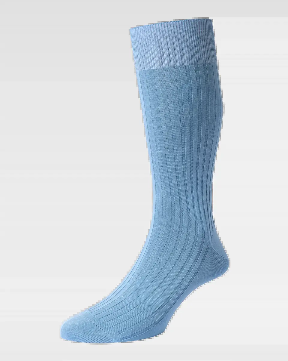 Pantherella Men's Danvers Ribbed Cotton Mid-Calf Socks | Thumbnail 2 Pantherella Men's Danvers Ribbed Cotton Mid-Calf Socks | Thumbnail 2