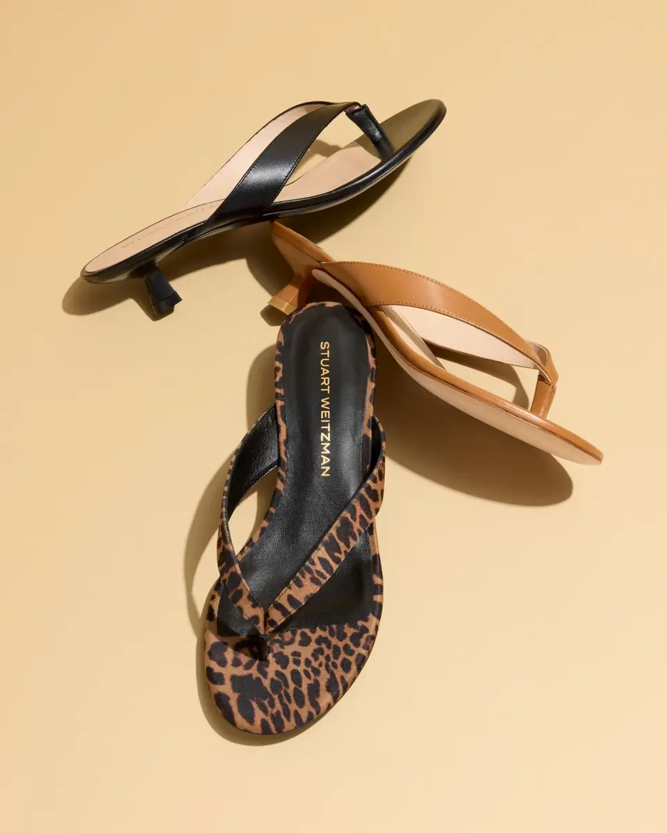 Stuart Weitzman Rio Leather Kitten-Heel Thong Sandals | Thumbnail 4 Stuart Weitzman Rio Leather Kitten-Heel Thong Sandals | Thumbnail 4