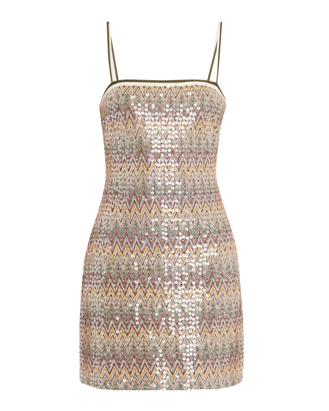 Ivanna Sequined Chevron Mini Dress