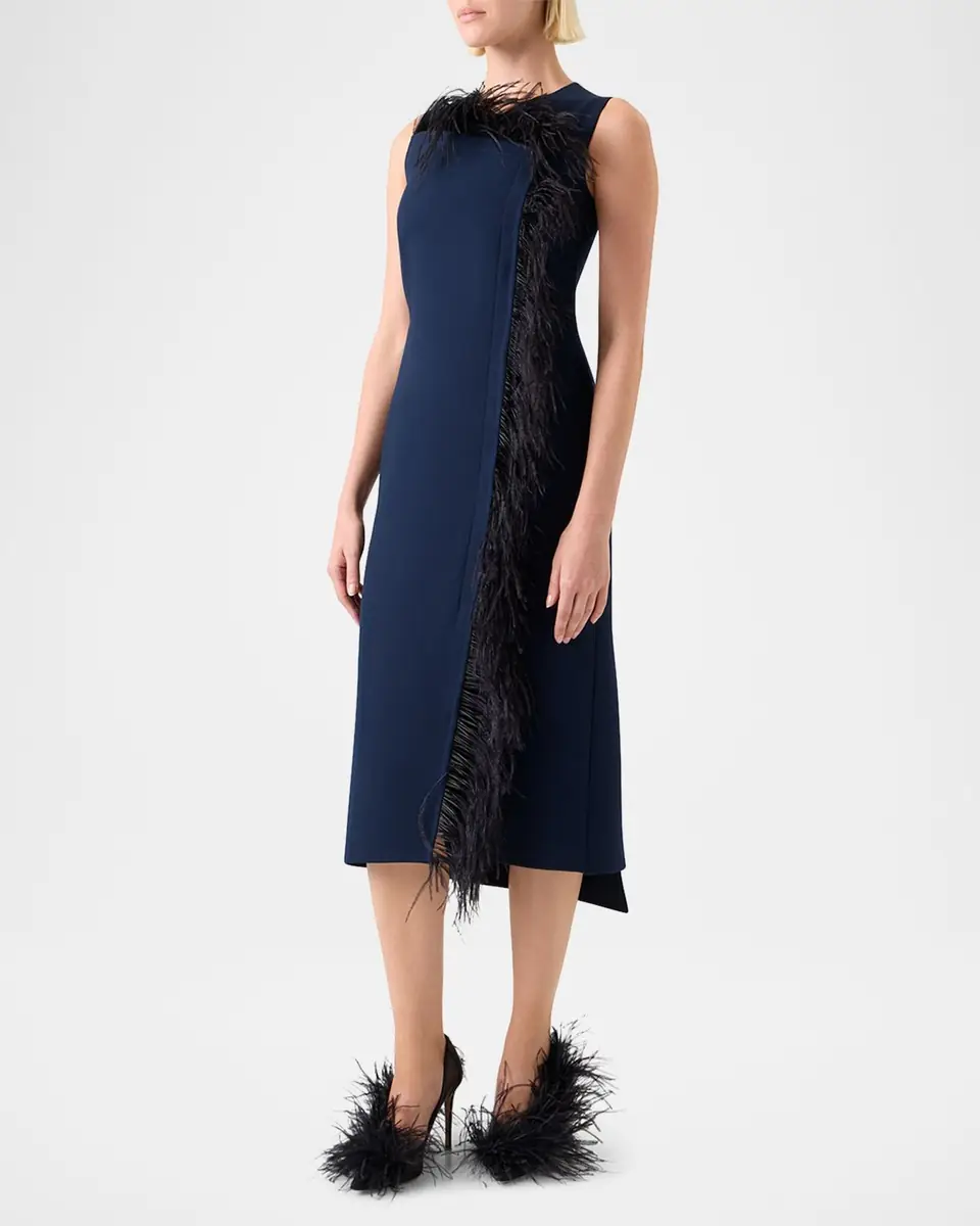 Akris Asymmetric Double-Face Wool Midi Dress | Thumbnail 4
