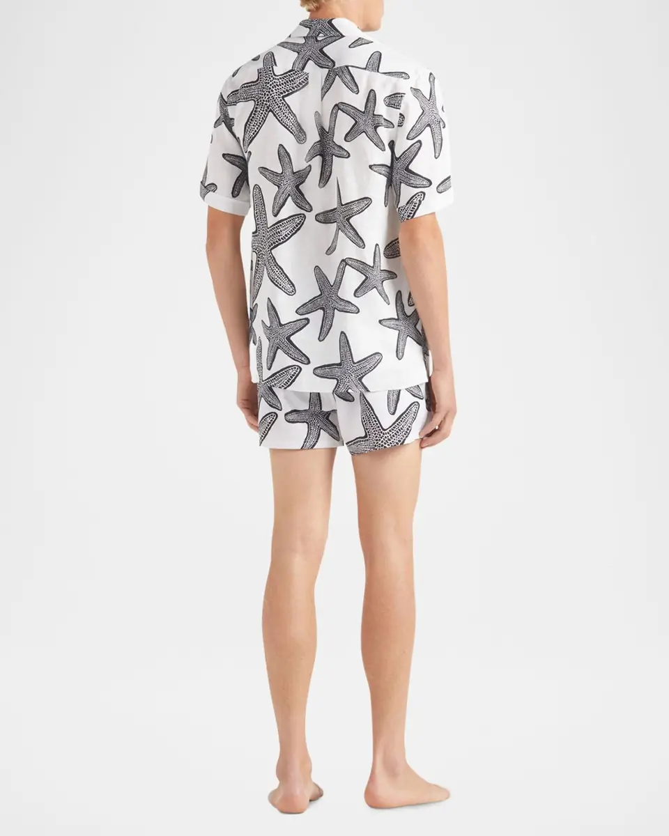 Vilebrequin Men's Starfish-Print Camp Shirt | Thumbnail 2 Vilebrequin Men's Starfish-Print Camp Shirt | Thumbnail 2