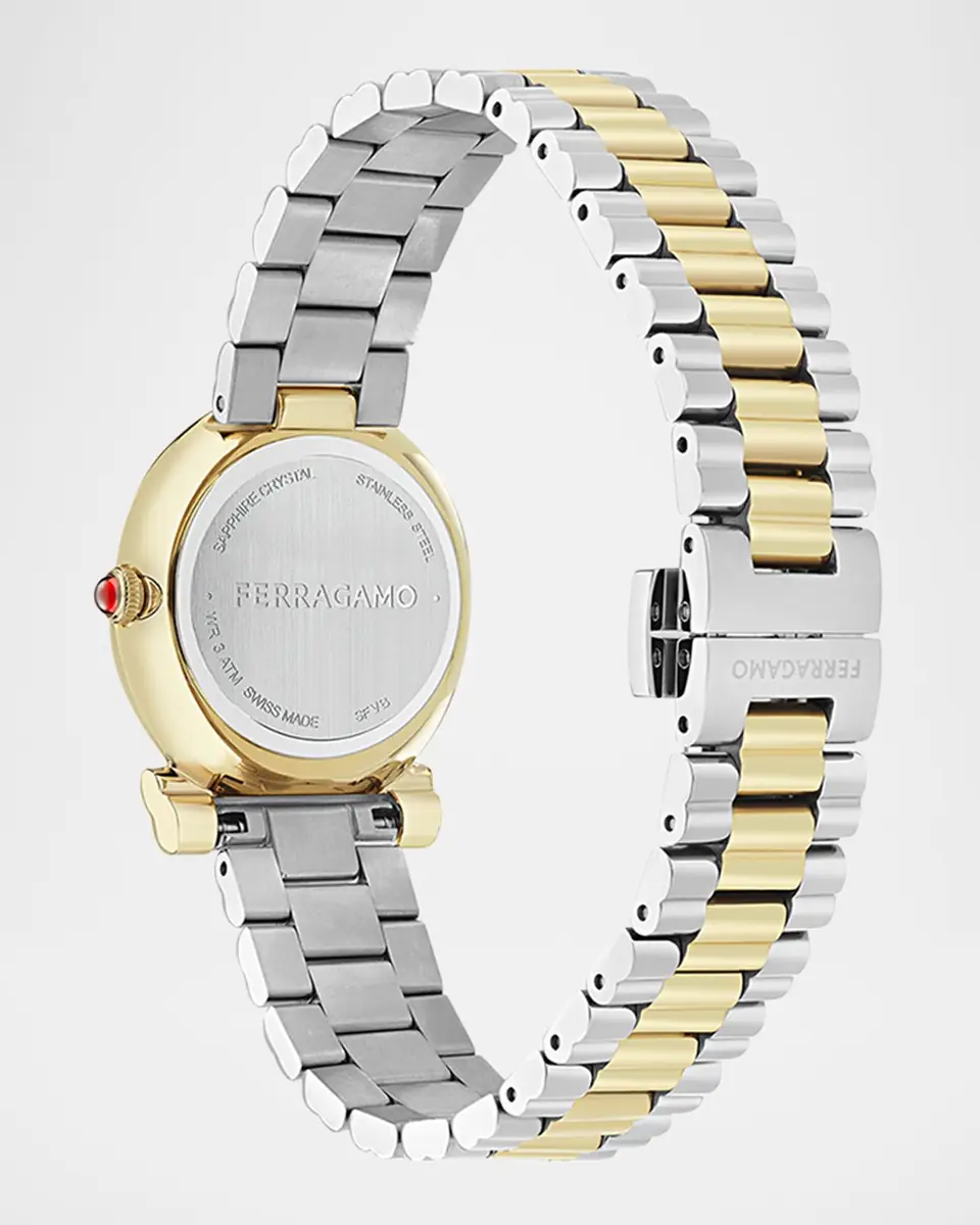 Ferragamo Gancini Twisted 28MM Two Tone Mother of Pearl Watch | Thumbnail 3 Ferragamo Gancini Twisted 28MM Two Tone Mother of Pearl Watch | Thumbnail 3