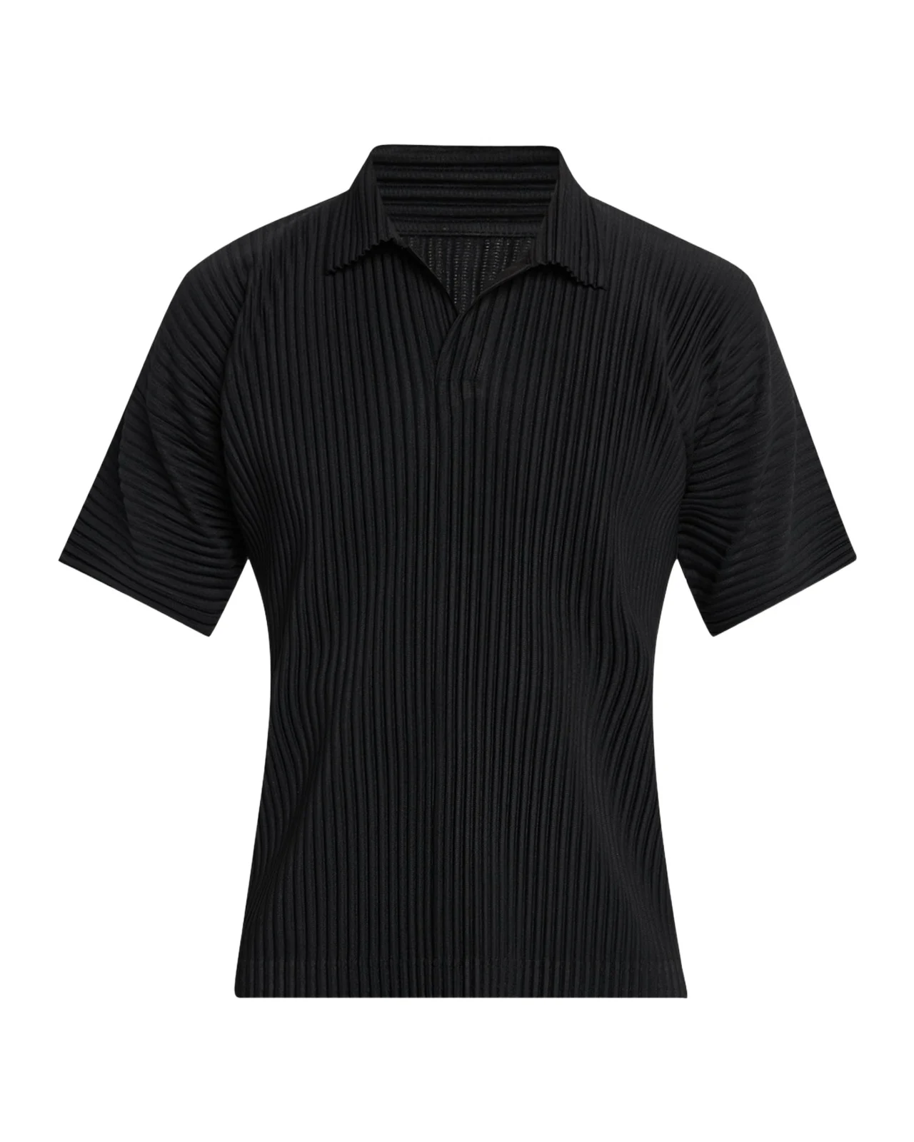 Men's Pleated Johnny Collar Polo Shirt Men's Pleated Johnny Collar Polo Shirt