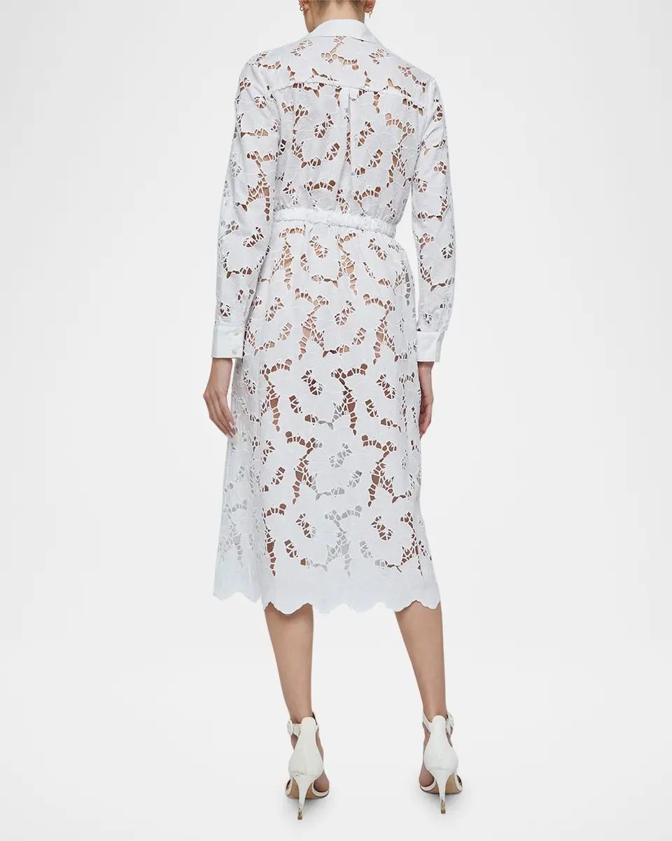 L'Agence Emilio Floral Embroidered Midi Shirtdress | Thumbnail 3