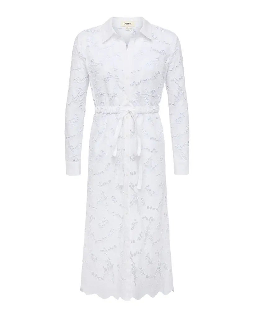 Emilio Floral Embroidered Midi Shirtdress Emilio Floral Embroidered Midi Shirtdress
