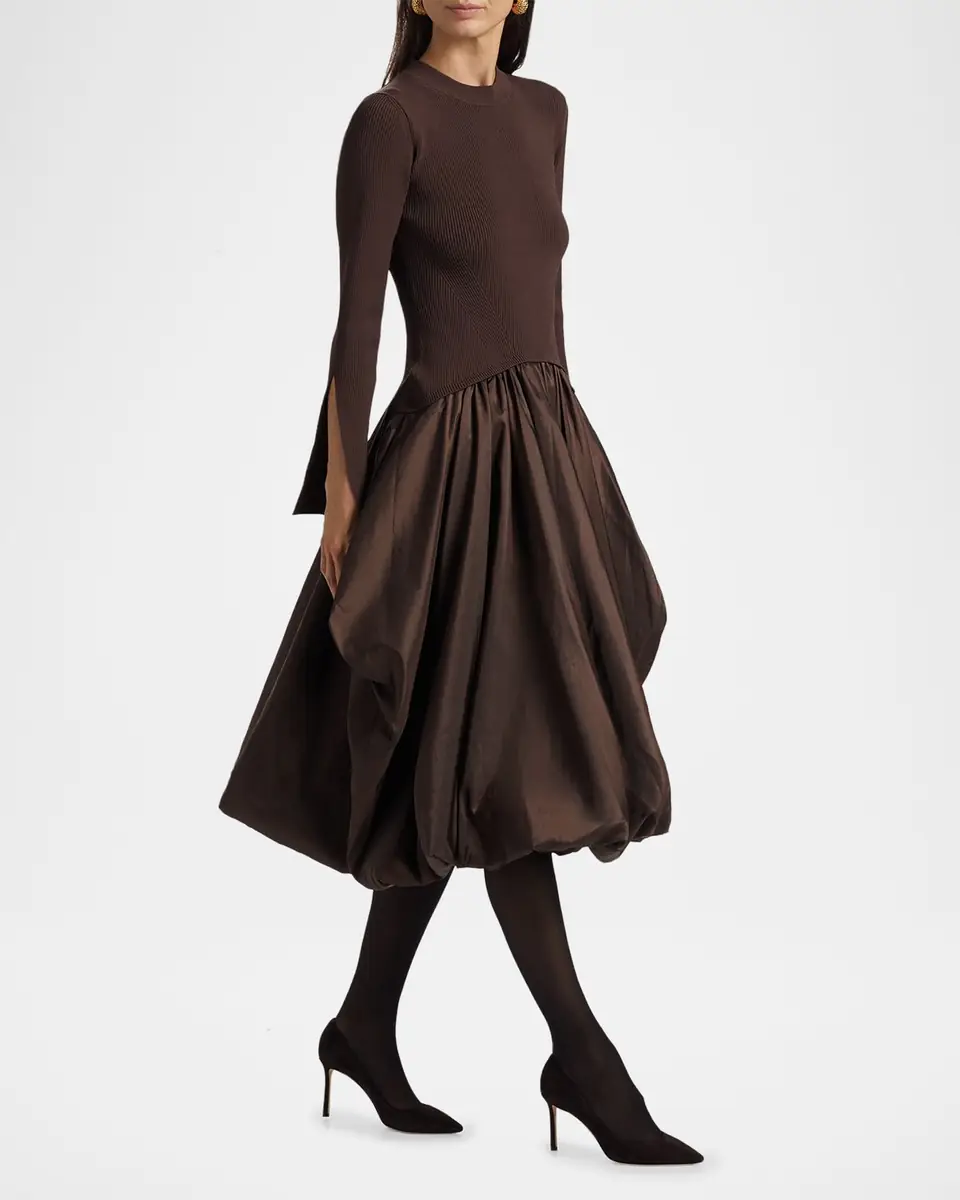 Simkhai Kenlie Mixed Media Bubble Midi Dress | Thumbnail 7 Simkhai Kenlie Mixed Media Bubble Midi Dress | Thumbnail 7