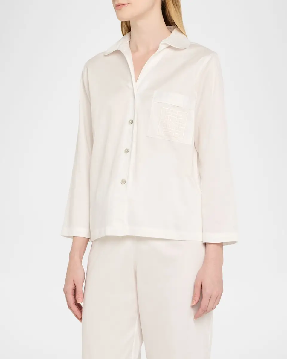 Natori Cropped Cotton Sateen Pajama Set | Thumbnail 4