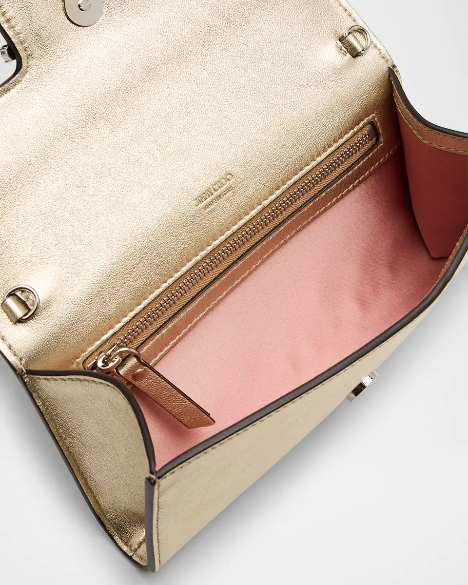 Jimmy Choo Bing Crystal Metallic Leather Wallet | Thumbnail 4 Jimmy Choo Bing Crystal Metallic Leather Wallet | Thumbnail 4