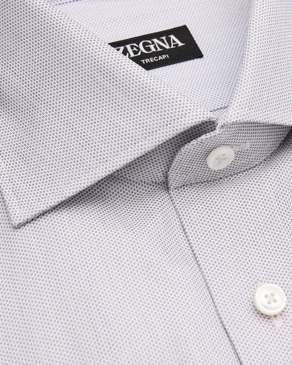 Zegna Men's Micro-Dot Cotton Dress Shirt | Thumbnail 2 Zegna Men's Micro-Dot Cotton Dress Shirt | Thumbnail 2