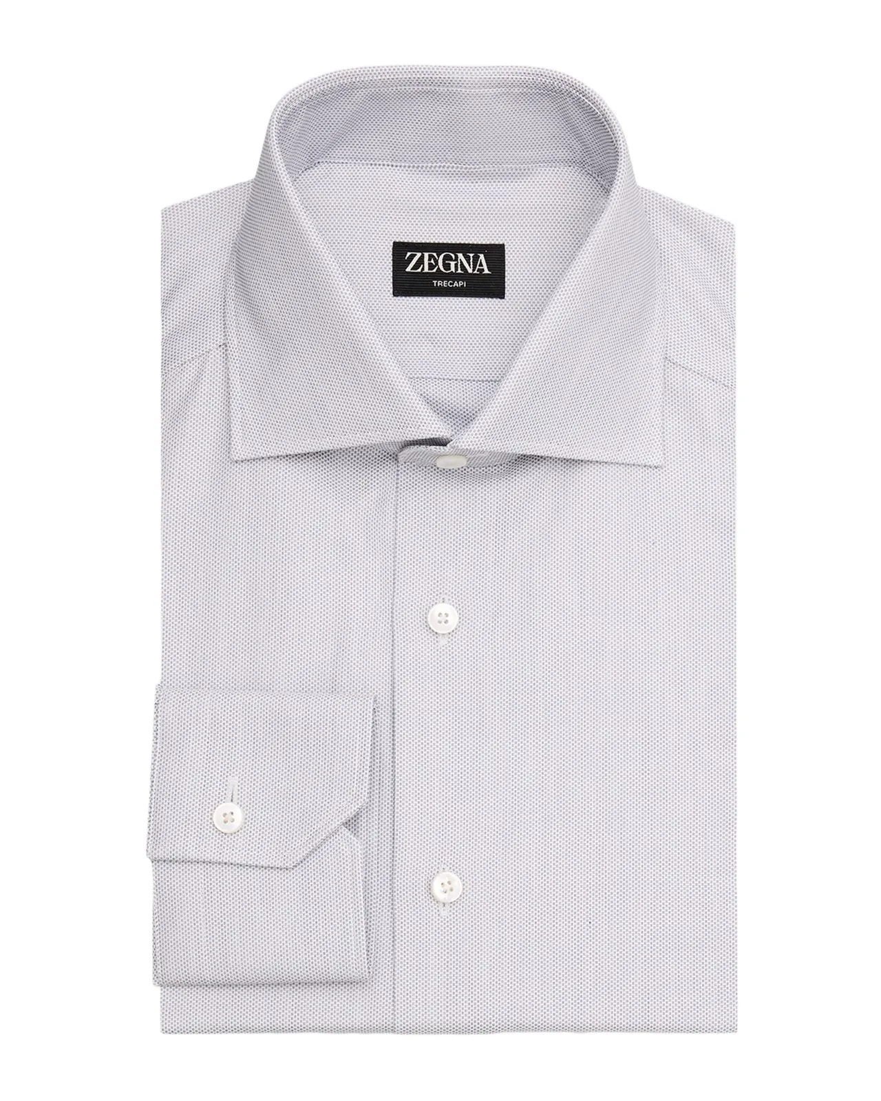 Zegna Men's Micro-Dot Cotton Dress Shirt