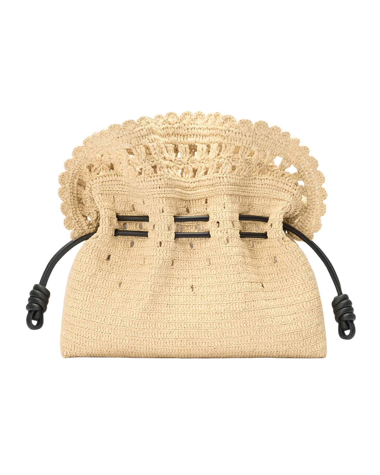 x Paula's Ibiza Flamenco Medium Ruffled Clutch Bag in Raffia x Paula's Ibiza Flamenco Medium Ruffled Clutch Bag in Raffia