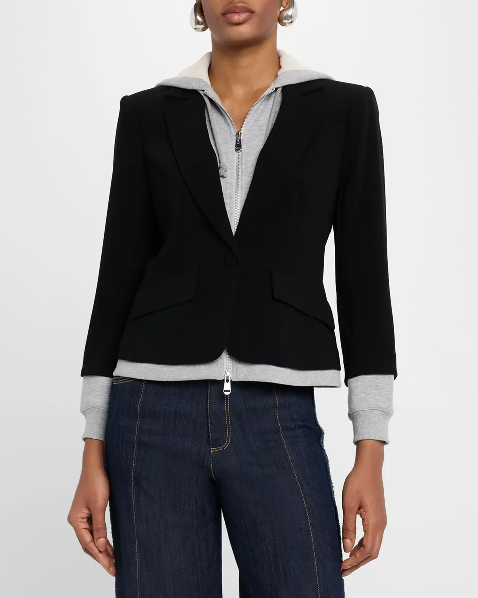 Cinq à Sept Khloe Le Petit Zip-Front Blazer | Thumbnail 4 Cinq à Sept Khloe Le Petit Zip-Front Blazer | Thumbnail 4