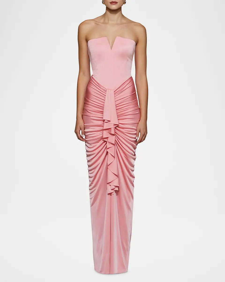 Et Ochs Selena Strapless Draped Glossy Jersey Gown | Thumbnail 2 Et Ochs Selena Strapless Draped Glossy Jersey Gown | Thumbnail 2