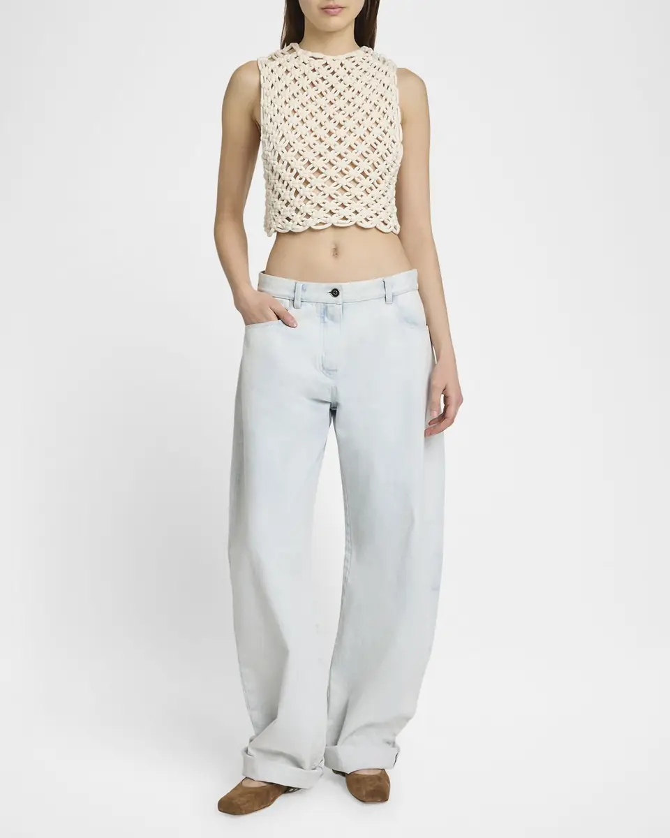 Alaïa Macrame Sleeveless Crop Top | Thumbnail 2