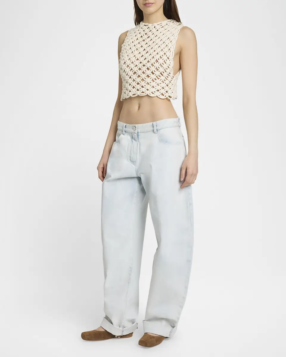 Alaïa Macrame Sleeveless Crop Top | Thumbnail 4