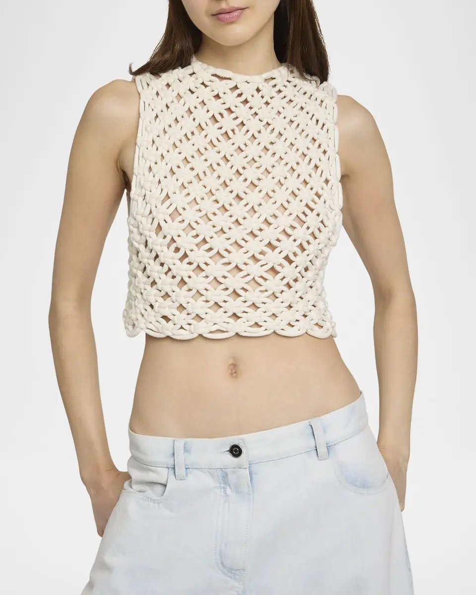 Alaïa Macrame Sleeveless Crop Top | Thumbnail 5