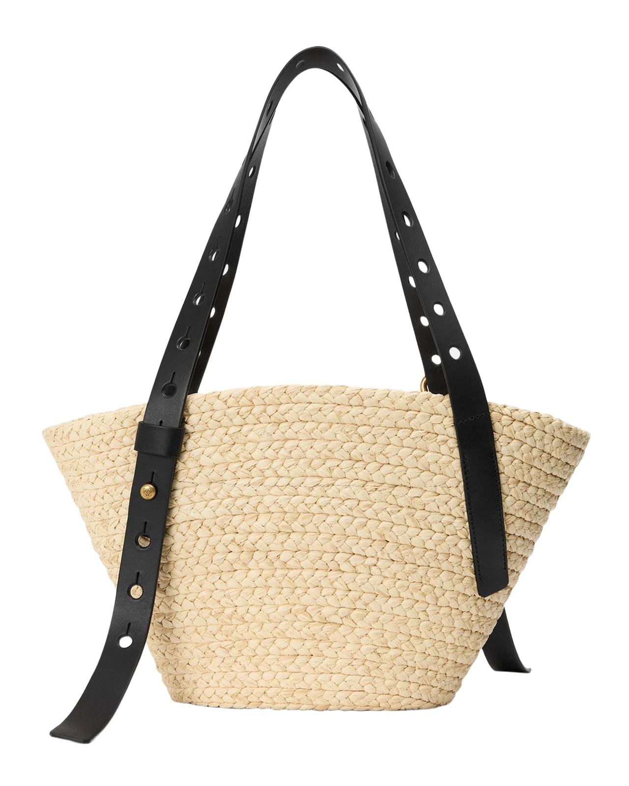 x Paula's Ibiza Punch Hole Small Basket Shoulder Bag in Raffia x Paula's Ibiza Punch Hole Small Basket Shoulder Bag in Raffia