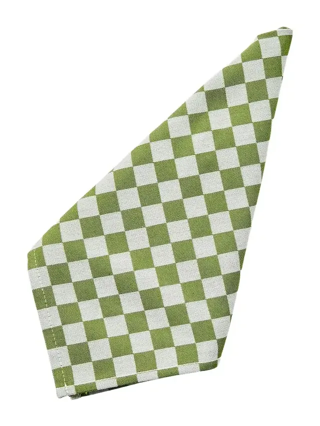 MacKenzie-Childs Green Check Napkins, Set of 4