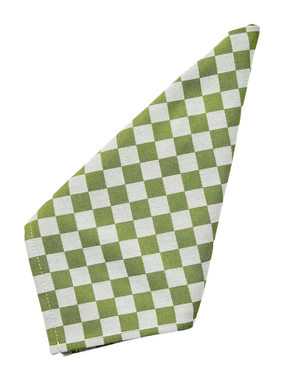 MacKenzie-Childs Green Check Napkins, Set of 4