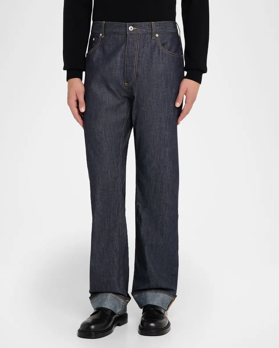 Bottega Veneta Men's Rinsed Denim Intreccio-Pocket Jeans | Thumbnail 4 Bottega Veneta Men's Rinsed Denim Intreccio-Pocket Jeans | Thumbnail 4