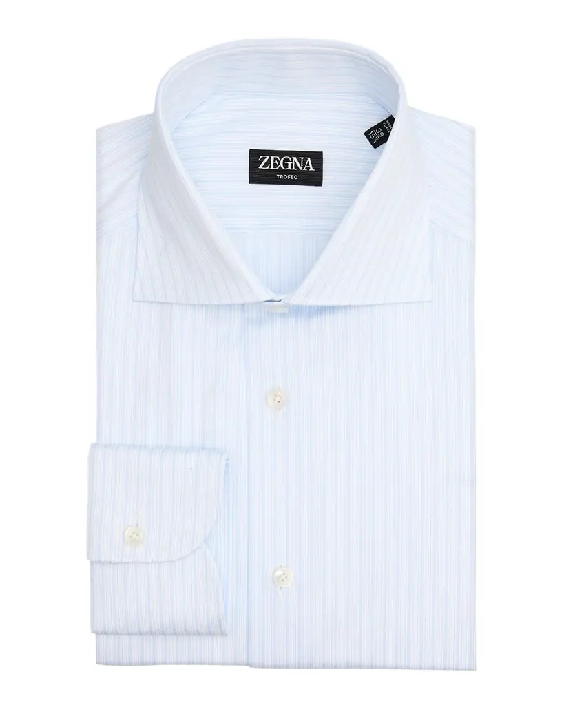 ZEGNA Men's Trofeo Cotton Multi-Stripe Dress Shirt | Image 1 ZEGNA Men's Trofeo Cotton Multi-Stripe Dress Shirt | Image 1