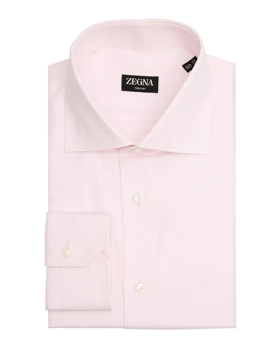 Zegna Men's Trecapi Cotton Micro-Structure Dress Shirt | Thumbnail 3 Zegna Men's Trecapi Cotton Micro-Structure Dress Shirt | Thumbnail 3