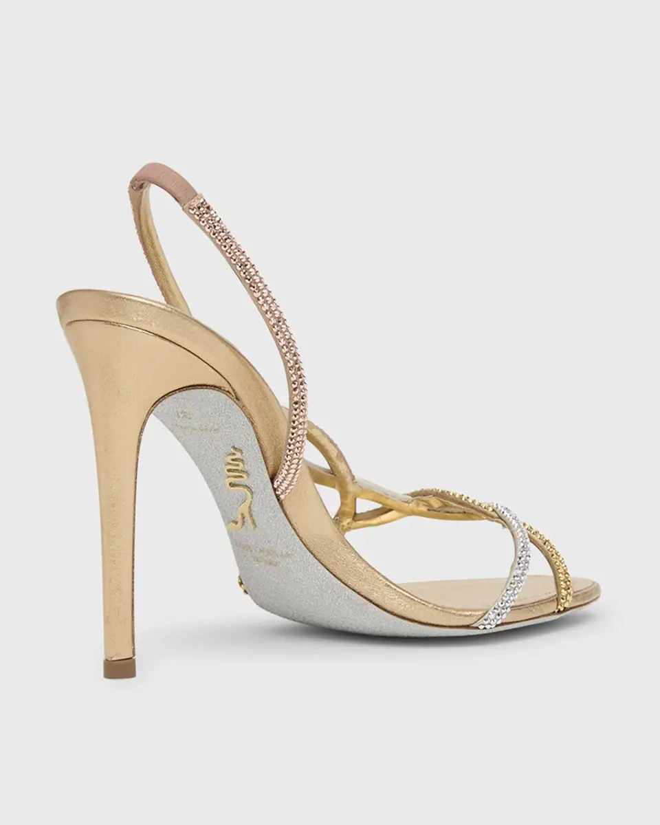 René Caovilla Three-Tone Crystal Satin Braid Halter Sandals | Thumbnail 4 René Caovilla Three-Tone Crystal Satin Braid Halter Sandals | Thumbnail 4