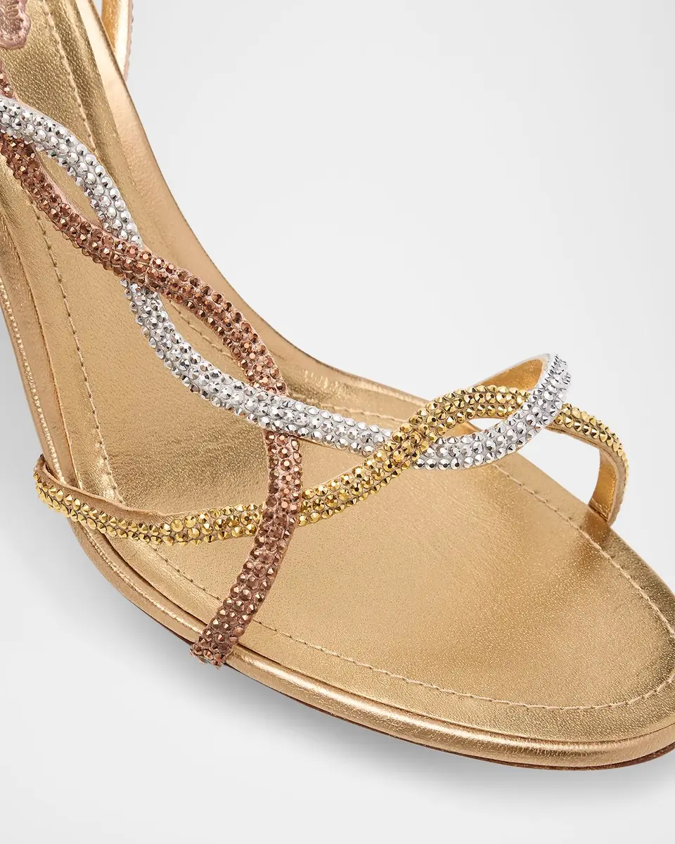 René Caovilla Three-Tone Crystal Satin Braid Halter Sandals | Thumbnail 6 René Caovilla Three-Tone Crystal Satin Braid Halter Sandals | Thumbnail 6