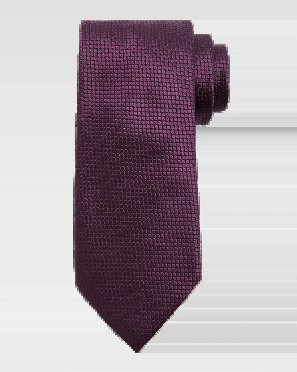 Zegna Men's Micro-Geometric Jacquard Silk Tie | Thumbnail 2