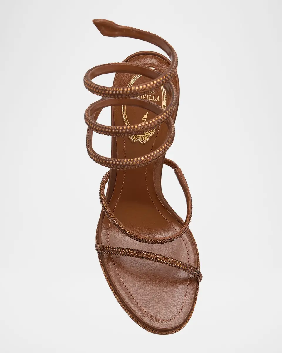 René Caovilla Cleo Crystal Satin Snake-Wrap Sandals | Thumbnail 7 René Caovilla Cleo Crystal Satin Snake-Wrap Sandals | Thumbnail 7
